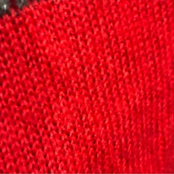 J. Jill Women's Red Gray Silver Sparkles Wide Striped Knit Head Neck Scarf Grey - Picture 8 of 15